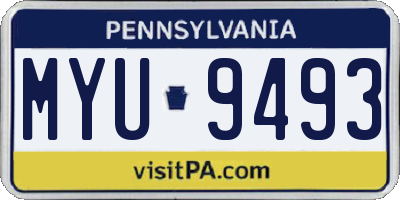 PA license plate MYU9493