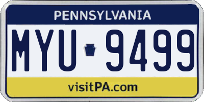 PA license plate MYU9499