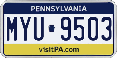 PA license plate MYU9503