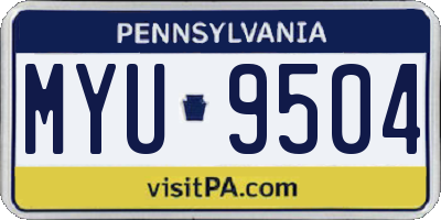 PA license plate MYU9504