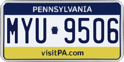 PA license plate MYU9506