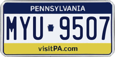 PA license plate MYU9507