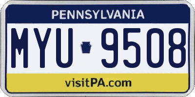 PA license plate MYU9508