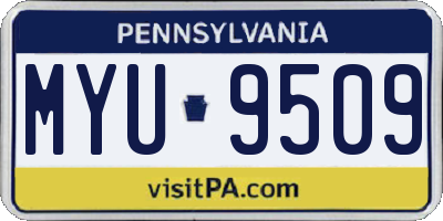 PA license plate MYU9509