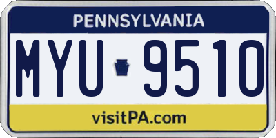 PA license plate MYU9510
