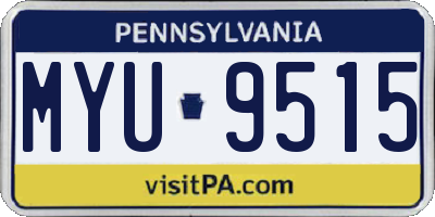 PA license plate MYU9515
