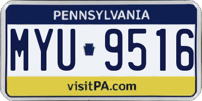 PA license plate MYU9516