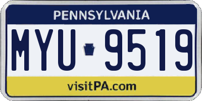 PA license plate MYU9519