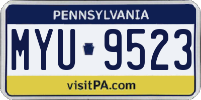 PA license plate MYU9523