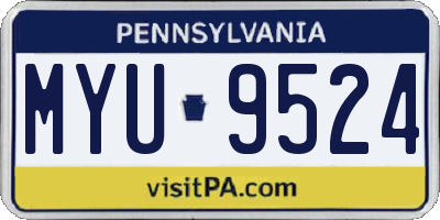 PA license plate MYU9524