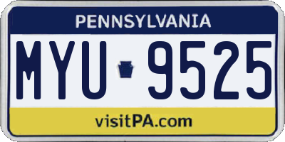 PA license plate MYU9525