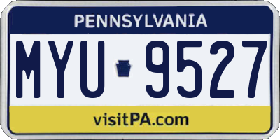 PA license plate MYU9527