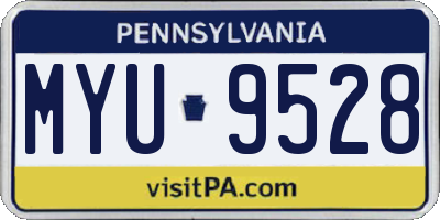 PA license plate MYU9528