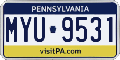 PA license plate MYU9531