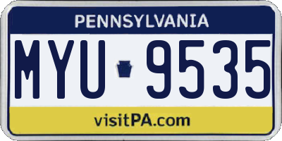 PA license plate MYU9535