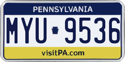 PA license plate MYU9536