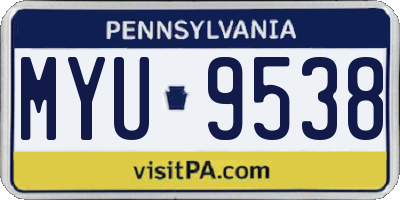 PA license plate MYU9538