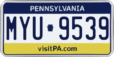 PA license plate MYU9539