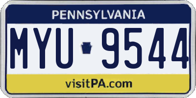 PA license plate MYU9544