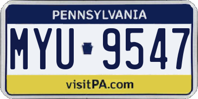 PA license plate MYU9547