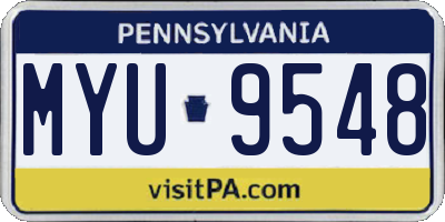 PA license plate MYU9548