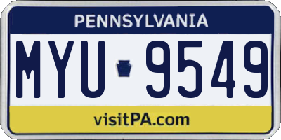 PA license plate MYU9549