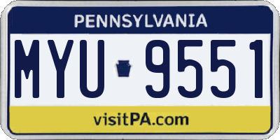 PA license plate MYU9551