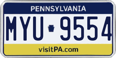 PA license plate MYU9554