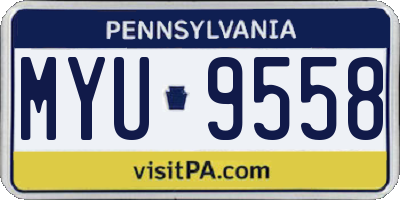 PA license plate MYU9558