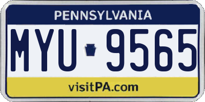 PA license plate MYU9565