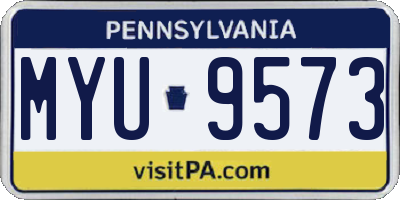 PA license plate MYU9573