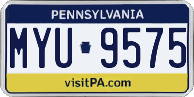 PA license plate MYU9575