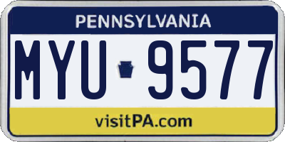 PA license plate MYU9577