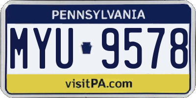 PA license plate MYU9578