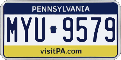 PA license plate MYU9579