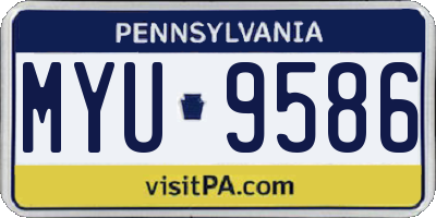 PA license plate MYU9586