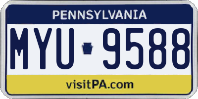 PA license plate MYU9588