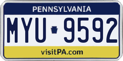 PA license plate MYU9592