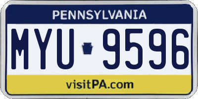 PA license plate MYU9596