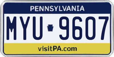 PA license plate MYU9607
