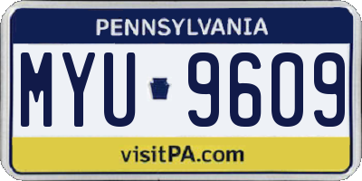 PA license plate MYU9609
