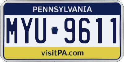 PA license plate MYU9611