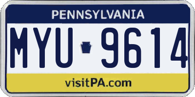 PA license plate MYU9614