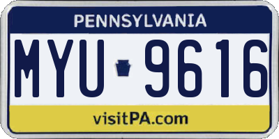 PA license plate MYU9616