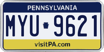 PA license plate MYU9621