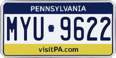 PA license plate MYU9622