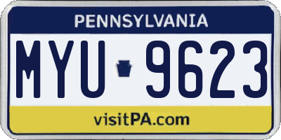 PA license plate MYU9623