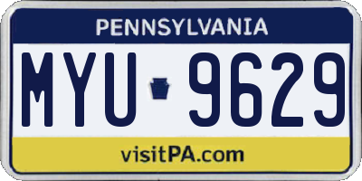 PA license plate MYU9629