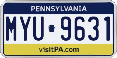 PA license plate MYU9631