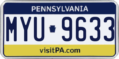 PA license plate MYU9633